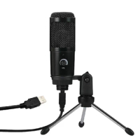 Condenser Microphone USB Microphone Karaoke Recording Broadcast Podcasting With Clip-On Tripod Plug And Play Laptop
