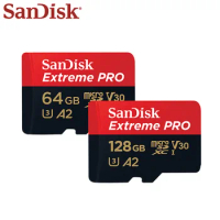 100% Original Sandisk Memory Card 64GB 128GB 256GB A2 Class 10 Extreme PRO Card UHS-I U3 High Speed V30 32GB A1 Micro SD Card