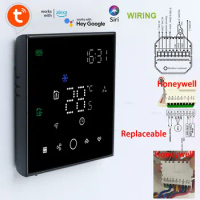 TUYA Smart Thermostat Wifi for Central Air Conditioner 24V Temperature 3 Speed Fan Wireless Controller Support Honeywell