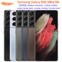 Samsung Galaxy S21 Ultra 5G G998B 128G/256G/512GB Unlocked Phone 6.8" Octa core Exynos 2100 108MP&amp;Dual 10MP eSim 12GB RAM