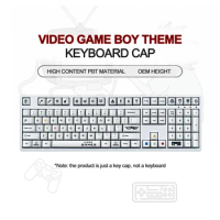 Mechanical Keyboard Keycaps 108 Key White Color Video Game Boy Dye Sublimation OEM Height PBT PC Game GK61 GK64 RK61 Anne Pro 2