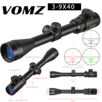 VOMZ 3-9x40 EG Riflescope tactics Hunting Red green lights Scope Outdoor Reticle Sight Optics Sniper Tactical Air Gun for Weapo