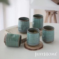 【Just Home】日本製綠釉陶瓷湯吞杯150ml(5件組/杯/日本製)