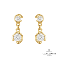 【Georg Jensen 官方旗艦店】MERCY 雙鑽耳環(18K黃金 鑽石 耳環)