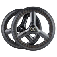 Bike Carbon Wheel Trispoke 3 Spoke Bicycle Wheelset 14 16 18 20 inch Rim Disc Brake Ceramic for Brompton Birdy Dahon Tern Java