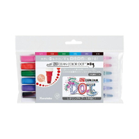 Kuretake 日本吳竹 ZIG Clean Color Dot 點點筆 一般色 6色組 / 組 TC-6100-6V