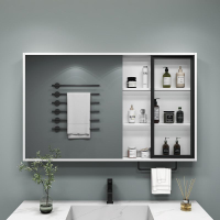 Toilet Storage Cabinet Toilet Storage Cabinet With Mirror BGood Fast To SG athroom Sink Solid Wood Glass Door Bathroom Smart Mirror Cabinet Separate Defogging with Light Bathroom Bathroom Mirror with Sh Package  浴室柜