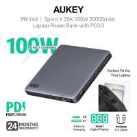 Aukey PB-Y44 Sprint X 100W PD 20,000mAh Laptop Power Bank (24 Months Warranty)