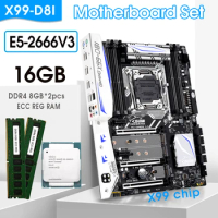 X99 D8I LGA 2011-3 Motherboard Set With E5 2666 V3 2pcs x 8GB DDR4 ECC REG RAM