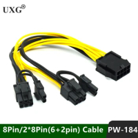 Cable PCI-E PCIE 8P Female to 2 Port Dual 8pin 6P+2P Male GPU Graphics Video Card Power Supply Riser Mining Cord Cabo