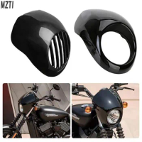 Motorcycle Front Cowl Dirt Bike Black Headlight Fairing for Harley 883 48 1200 Front Fork Mount Dyna Sportster XLCH