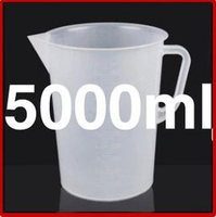 【量杯-帶刻度塑膠-5000ml-1個/組】DIY烘焙量杯 100~5000ml可選 PP半透明帶刻度塑膠量杯(5000ml:口19.8高26.5cm)，1個/組-8001001
