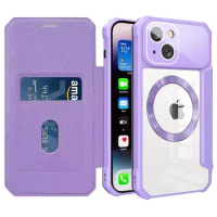 Suitable for Apple 14 ProMax Magnetic Flip Phone Case iPhone 13 Wireless Charging 12 Apple 11/xr