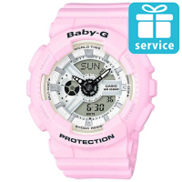 【CASIO】BABY-G 海洋沙灘粉嫩色彩系列雙顯錶(BA-110BE-4A)