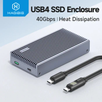 Hagibis 40Gbps USB4 M.2 NVMe SSD Enclosure With LED Display USB4 Cable for Thunderbolt 4/3 USB 3.2/3.1/3.0 B+M M-Key SSD Case