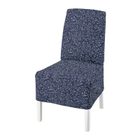 BERGMUND 椅子附中長型椅套, 白色/ryrane 深藍色