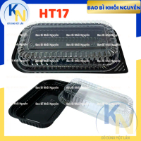 ( SỈ 500 ) Hộp nhựa HT17 đế đen cao cấp dùng đựng cơm , sushi , bánh ngọt _ bao bì khôi nguyên