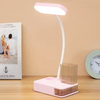 Rechargeable 3-Speed Table Lamp Folding With Storage Dimming Night Light Study Room Children Learning To Read Led Bedside Lamp