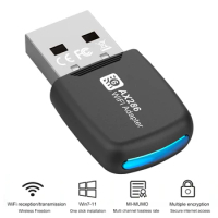 WIFI 6 USB Dongle Mini USB WiFi Card Adapter Driver Free 2.4GHz 286.8Mbps WIFI 6 Network Wireless Wlan Receiver For PC Laptop