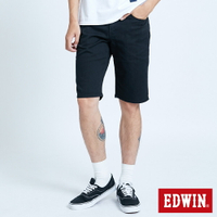 特降品↘EDWIN 503 EDGE LINE 五袋式基本色短褲-男款 黑色