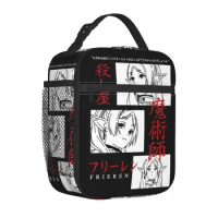 Sousou No Frieren Thermal Insulated Lunch Bag for Picnic Japanese Anime Portable Food Bag Cooler Thermal Lunch Boxes