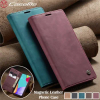 Ultra Thin Leather Phone Case For OPPO A57 A57s A96 F19 A77 Magnetic Flip Wallet Card Cover For OPPO Reno 7 8 8T Find 6 Pro