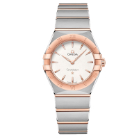 Omega 歐米茄 星座系列 玫瑰金 銀白面 石英 28MM