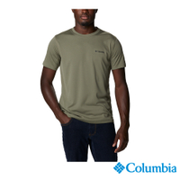 Columbia 哥倫比亞 男款-UPF30涼感快排短袖上衣-軍綠 UAE60840AG / S23