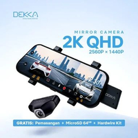DEKKA DUO MIRROR DK25 | DASH CAM SPION 4K DUAL Car Kamera HardWire KIT Memory Included Gratis Pemasa