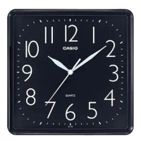 【CASIO 卡西歐】清晰大數字顯示典藏方形掛鐘-黑(IQ-06-1)