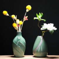 現代中式簡約小清新青瓷花瓶水培花插花器家居客廳裝飾品桌面擺件