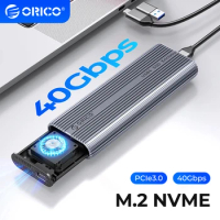 ORICO M.2 NVMe SSD Case 40Gbps Aluminum 8TB MAX For Thunderbolt 3/4 USB3.2/3.1/3.0