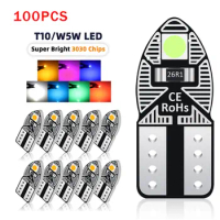 100X Canbus W5W led T10 LED Bulbs T10 168 194 Led 5w5 Car Interior Dome Reading License Plate Light Signal Lamp Clearance lights