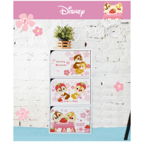 【收納王妃】Disney 迪士尼 櫻花系列 台灣製三層櫃 加大加寬 三層三門櫃 木櫃(42.4*30*90)