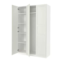 PAX/TYSSEDAL 衣櫃/衣櫥組合, 白色/鏡面, 150x60x236 公分