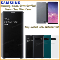 Original Samsung Clear View Cover For Samsung Galaxy S10+ Galaxy S10Plus Mode (EF-ZG975) Flip Case Mirror Cover