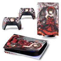 Anime Kurumi Tokisaki PS5 Disk Digital Skin Sticker Decal Cover for PS5 Console and Controllers PS5 Skin Sticker
