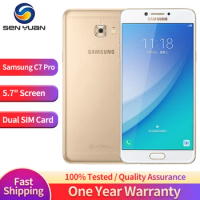 Original Samsung Galaxy C7 Pro 4G Mobile Phone Refurbished 5.7'' C7010 4GB+64GB 16MP CellPhone Dual SIM Card Android Smartphone