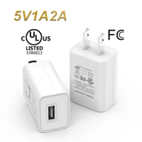 US Adapter 5V 2A 1A Fast Charging UL plug One USB Port Phone Charging Wall Charger Travel in USA Japan Thailand Canada Colombia