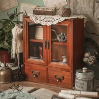 復古木製收納展示櫃