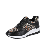 2025 New Flat Leopard Print Lace-up Casual Sports Shoes for Women, Large Size, All-season Single Sho