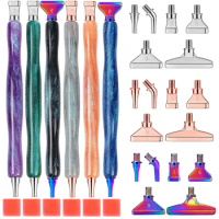 Eco-Friendly Resin 5d Diamond Painting Pen Alloy Replacement Pen Heads Point Drill Pens Embroidery Cross Stitch Craft Nail Art