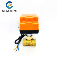 1/2" Brass Motorized Ball Valve 3-Wire 2-Way Control Electric Ball Valve with Manual switch