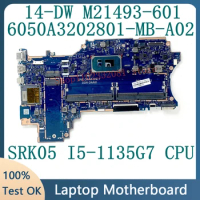 For HP X360 14-DW M21493-601 M21493-001 Mainboard Laptop Motherboard 6050A3202801-MB-A02(A2) W/ SRK05 I5-1135G7 DDR4 100% Tested