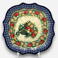 【SOLO 波蘭陶】CA 波蘭陶 26.5CM 多邊盤 鬱金香捧花系列 CERAMIKA ARTYSTYCZNA