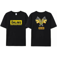 2024 New Men's unique Ohlins Sports Racing T-shirt, pure cotton Casual Impact Ohlins Summer Men's pure Cotton Family T-shirt