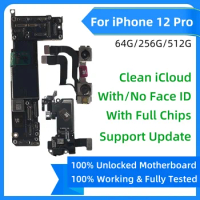 100% Unlocked Motherboard for iPhone 12 Pro, Face ID Support System Update, Logic Board Plate, Mainboard, iCloud Update Tested