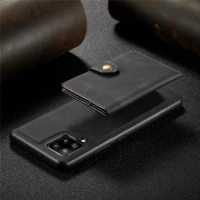 A12 5G Fundas Magnetic Wallet Leather Flip Case For Samsung Galaxy A12 5G Case Luxury 2 in 1 Removable Card Holder Phone Bag