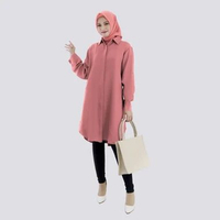 AISYAH TUNIK Pakaian Baju Atasan Wanita Muslim Busana Fashion Muslimah Kemeja Tunik Polos Katun Shak