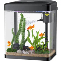 Fish Tank 2 Gallon Glass Aquarium 3 In 1 Fish Tank With Filter And Light Desktop Small Fish Tank For Betta Fish Shrimp Goldfish